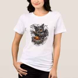 Camiseta Morcego de Halloween Carregando Galhos para Constr