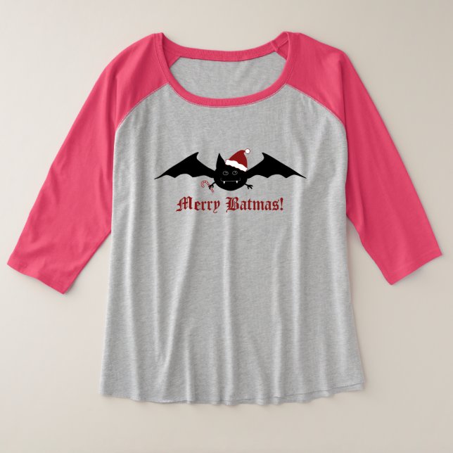 Camiseta Morcego de Natal gótico (Frente do Design)