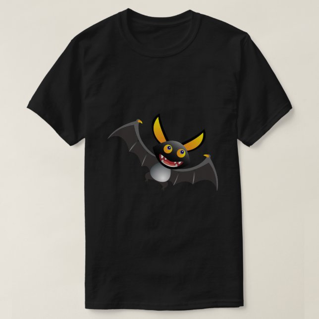 Camiseta Morcego fofo de Halloween (Frente do Design)