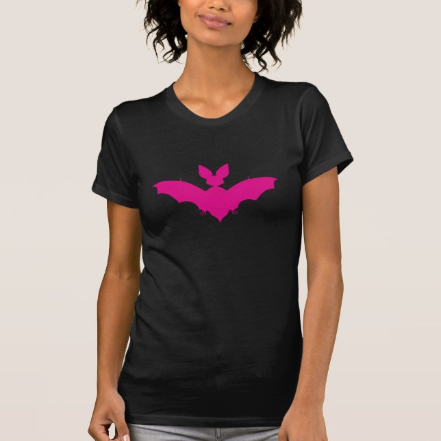 Camiseta Morcego Rosa Assustador Fofo Goth (Frente)