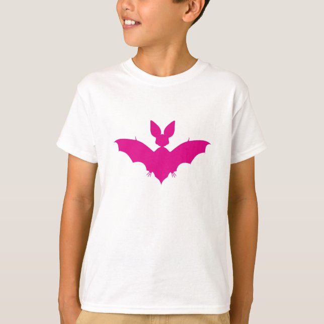 Camiseta Morcego Rosa Assustador Fofo Gótico (Frente)