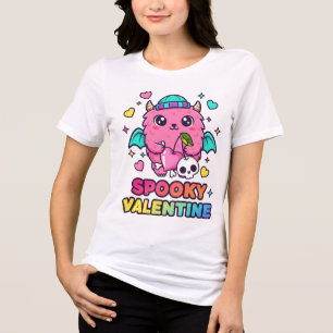 Camiseta Morcego Rosa com Caveira e Estrelas para Romance A