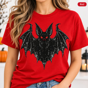 Camiseta Morcego Vampiro Gótico de Halloween Criatura Assus
