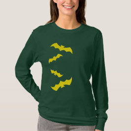 Camiseta Morcegos Amarelos Voadores de Halloween