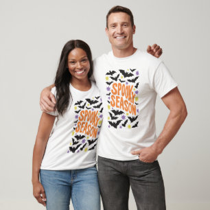 Camiseta Morcegos Assustadores Boho de Halloween