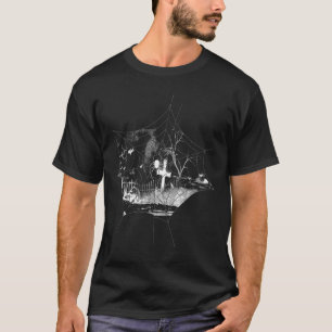 Camiseta Morcegos Assustadores de Cemitério de Halloween