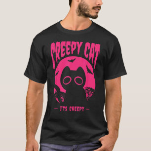 Camiseta Morcegos de Gato de Halloween Rosa