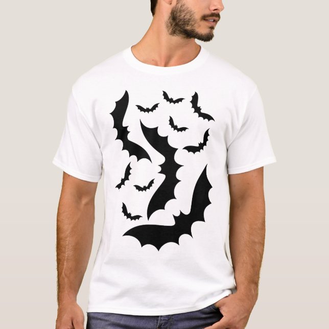 Camiseta Morcegos de Halloween    (Frente)