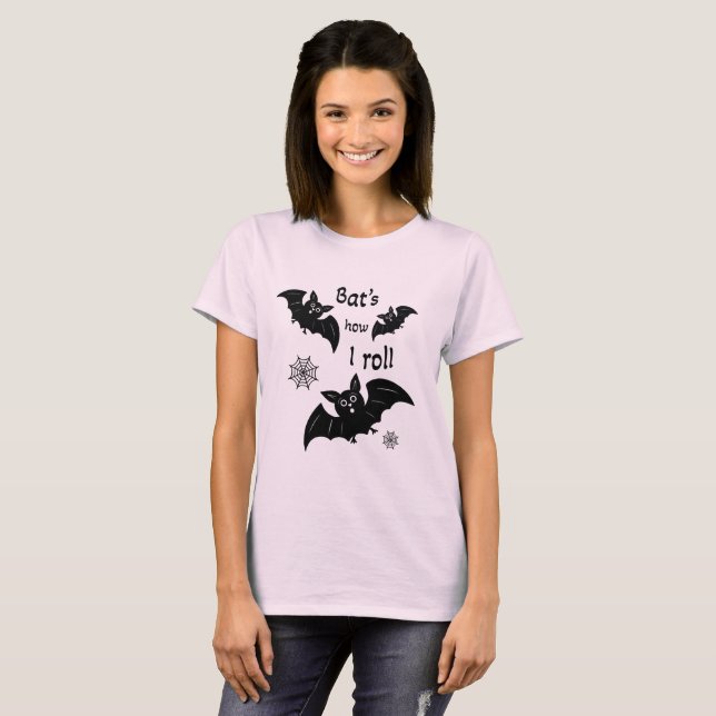 Camiseta Morcegos pretos voando (Frente Completa)