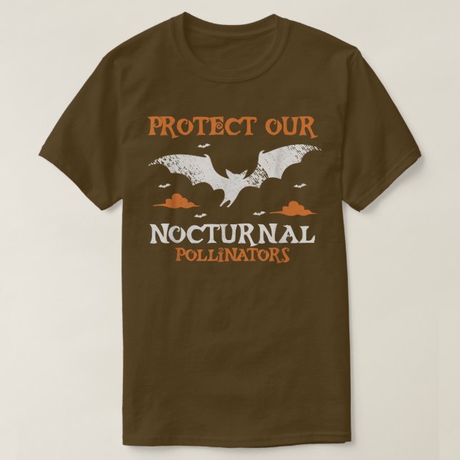 Camiseta Morcegos Protegem Nossos Polinizadores Nocturnos B (Frente do Design)