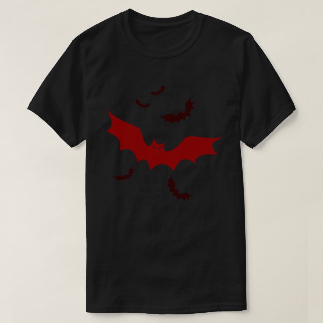 Camiseta Morcegos Vampiros Góticos (Frente do Design)