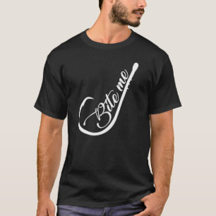 Camiseta Morda-me pesca engraçada do gancho de peixes