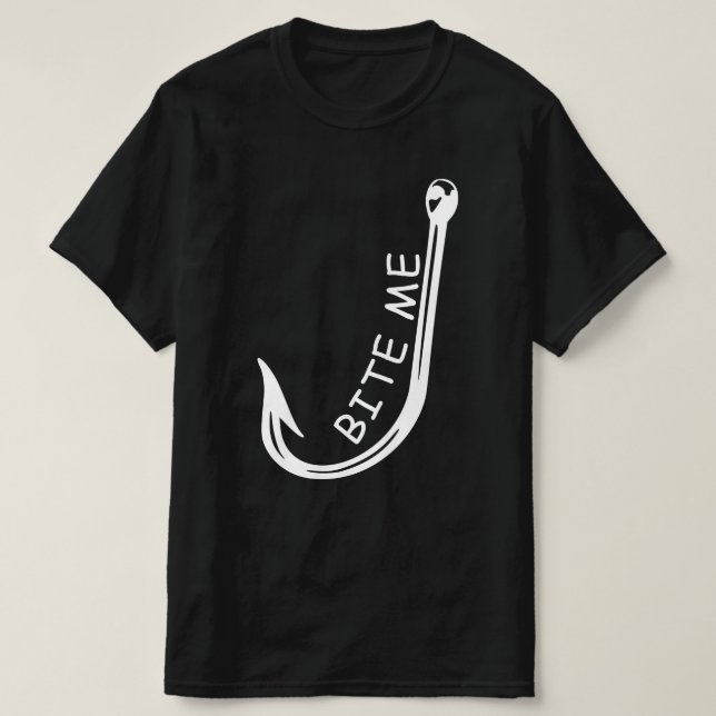 Camiseta morde-me pescando o Peixe Hook (Frente do Design)