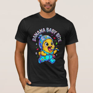 Camiseta Mordida de Bebê Banana Arte Excêntrica