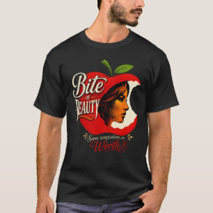 Camiseta Mordida de Beleza - Grafismo de Tatuagem de Maçã E
