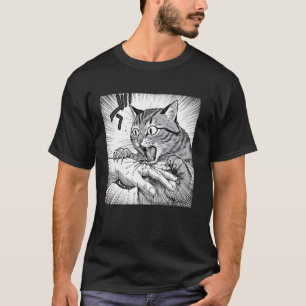 Camiseta Mordida de Gato Engraçado Para Homens Mulheres