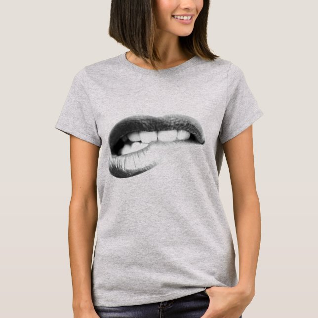 Camiseta Mordida dos dentes dos lábios (Frente)