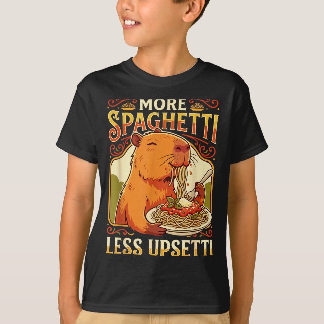 Camiseta More Spaghetti Less Upsetti Capybara Illustration (Frente)