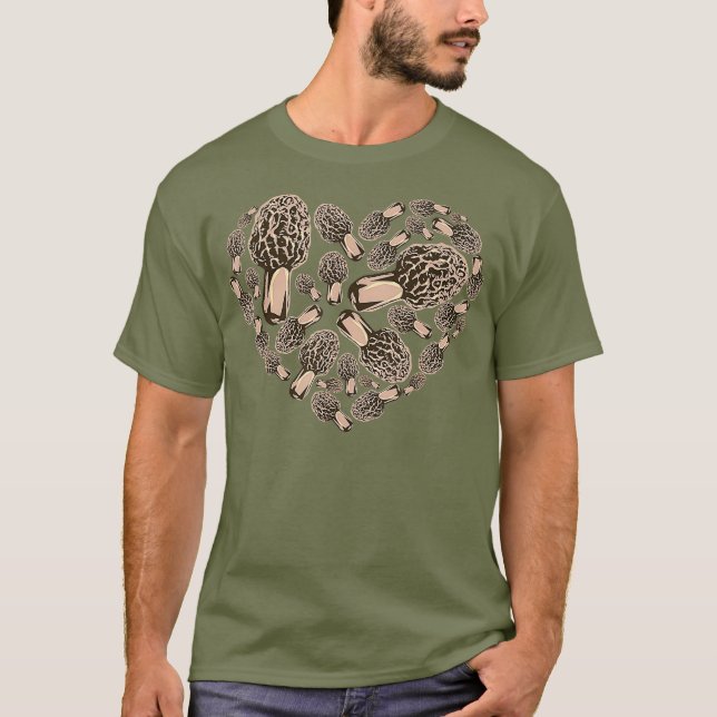 Camiseta Morel Mushroom Hunter Morel Love Heart Gift (Frente)