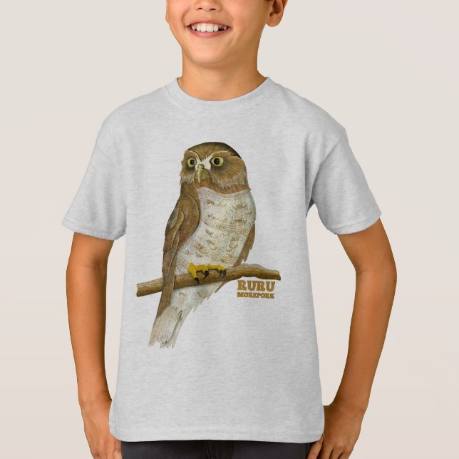 Camiseta Morepork Ruru New Zeland Bird (Frente)