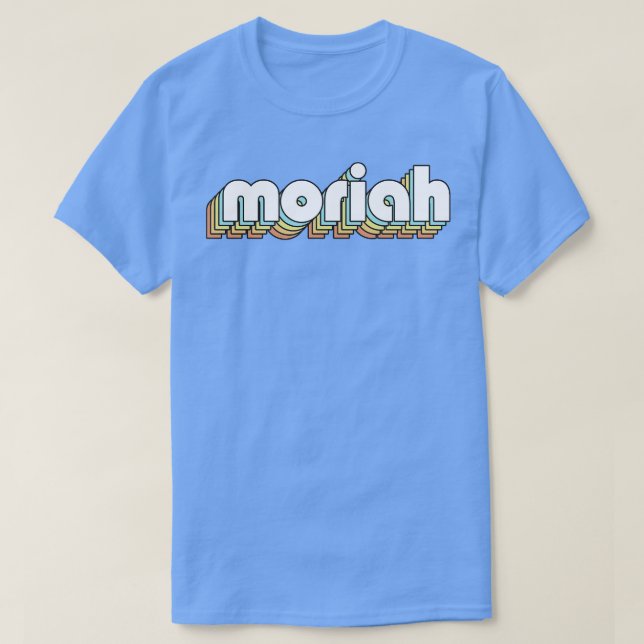 Camiseta Moriah Retro Rainbow Tipografia Estilo Desvanecido (Frente do Design)