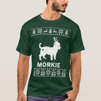 Camiseta Morkie Dog Lover Christmas Reindeer Ugly Christmas