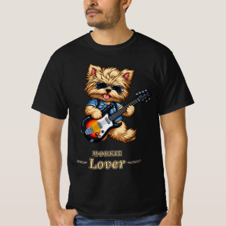 Camiseta Morkie Lover Rock Star Guitar Dog Gift