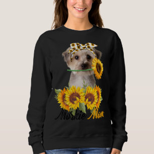 Camiseta Morkie Mãe Cachorro Sunflower Summer Mamãe Mulhere