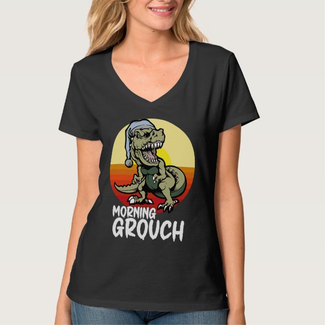 Camiseta Morning Grouch Grumpy Rex doesn't like Mornings or (Frente)