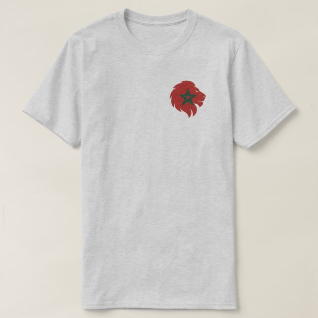 Camiseta Moroccan Lion Head with Green Star Design (Frente do Design)