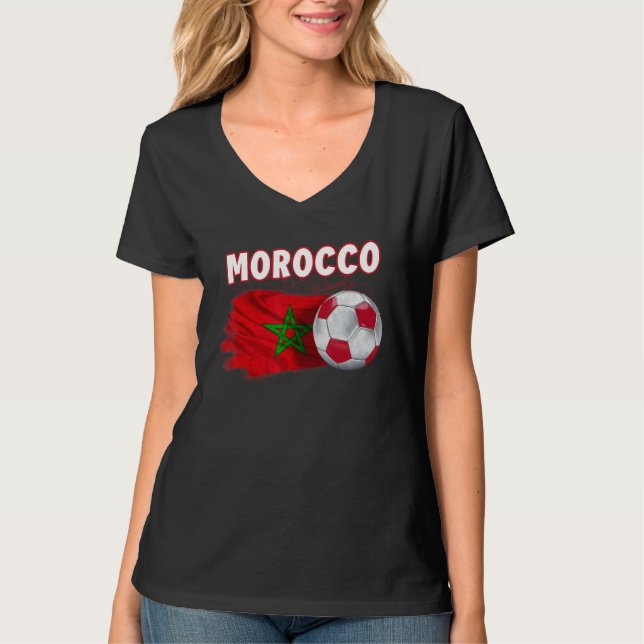 Camiseta moroccan soccer team men moroccan flag morocco soc (Frente)