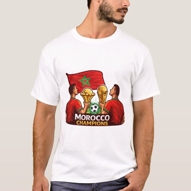 Camiseta Morocco Champions | Football Victory Design (Frente)