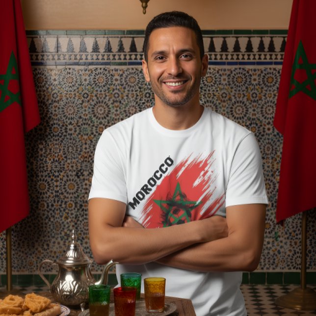 Camiseta Morocco Football Flag Design (Criador carregado)