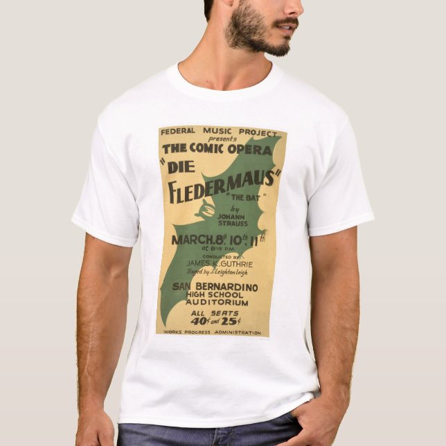 Camiseta Morre Fledermaus Strauss WPA 1938 (Frente)