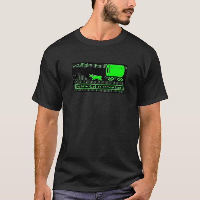 Camiseta Morreu de Coronavírus - Trilha Funny Oregon (Frente)