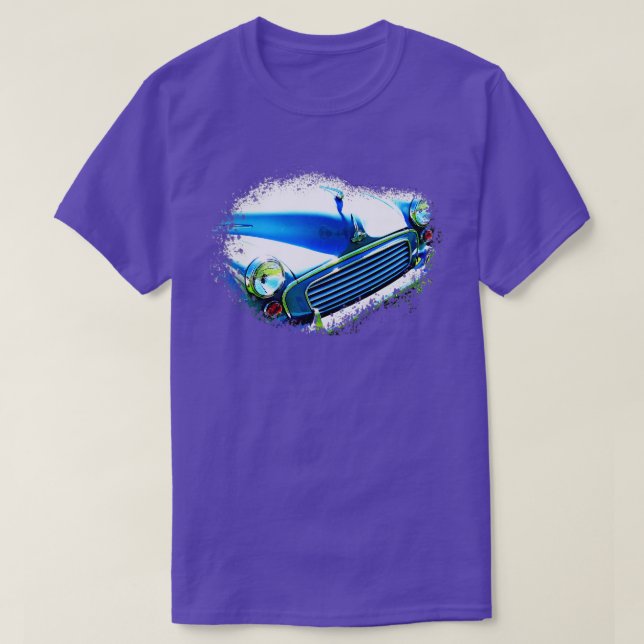 Camiseta Morris Minor, anos 60, elementos clássicos britâni (Frente do Design)