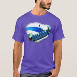 Camiseta Morris Minor, anos 60, elementos clássicos britâni