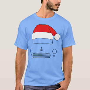 Camiseta Morris Minor - Versão clássica do chapéu de Natal