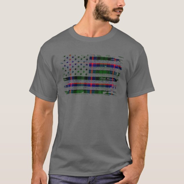Camiseta Morrison Surname American Flag Scottish Clan Tarta (Frente)