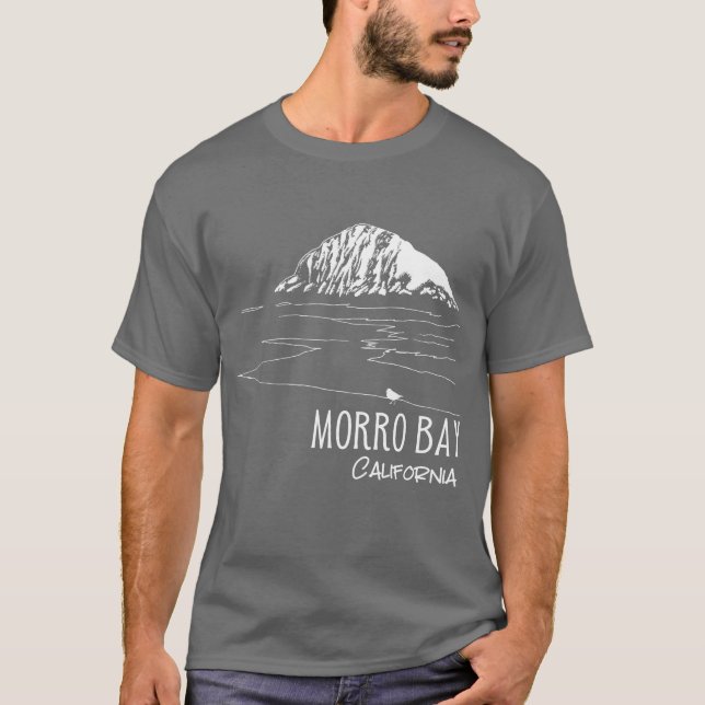 Camiseta Morro Bay California Morro Rock Art (Frente)
