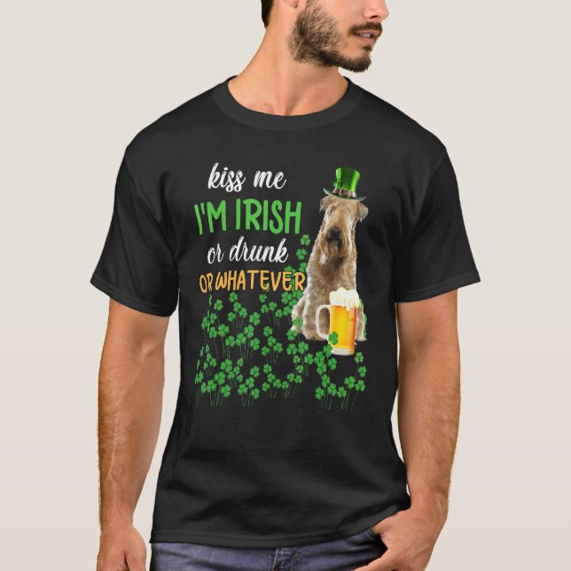 Camiseta Morro suave, Terrier me beije, sou irlandês ou D (Frente)