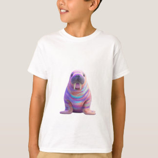 Camiseta Morsa Infantil de Psicodélico Pastel Tie Dye