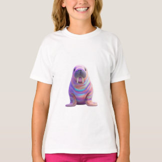 Camiseta Morsa Infantil Psicanodélica em Pastel Tie Dye