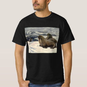 Camiseta Morsas na Neve Ártica, Animal Marinho Antigo