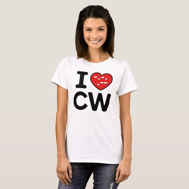 Camiseta Morse Code Love - CW Whispering Waves (Frente Completa)