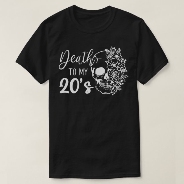 Camiseta Morte à Festa de aniversário de 20 do crânio dos m (Frente do Design)