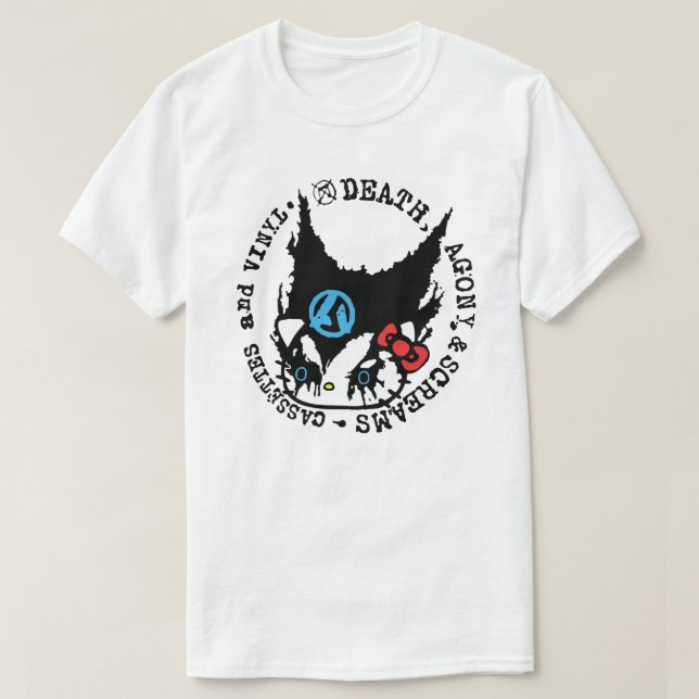 Camiseta Morte, Agonia e Gritares Cassetes e Vinil (Frente do Design)