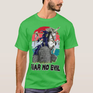 Camiseta Morte Andando Unicorn Não Tem Medo Nenhum Esquelet