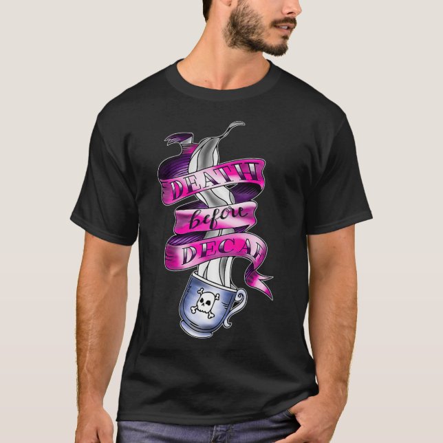 Camiseta Morte Antes Da Tatuagem Engraçada E Engraçada (Frente)