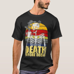 Camiseta Morte antes do café descafeinado Skeleton Vintage